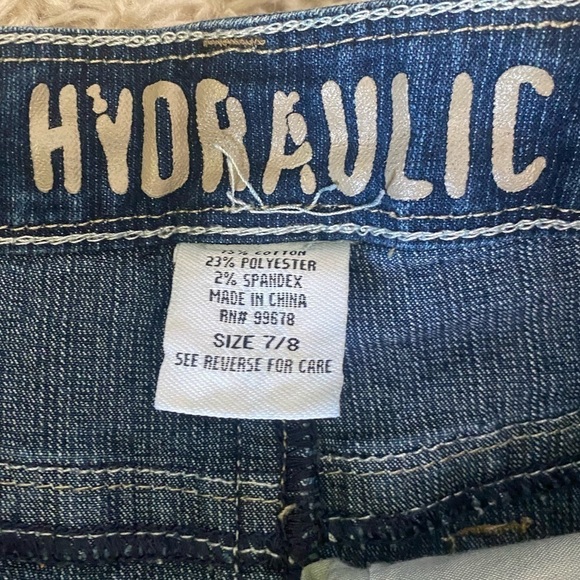 Hydraulic 90s Y2K VTG Denim Jean Mini Skirt Women’s Size 7/8 Embroidered Pockets - Picture 4 of 8
